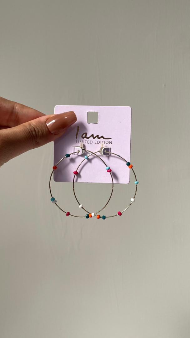 گوشواره زنانه مدل گردالی و رنگ رنگی