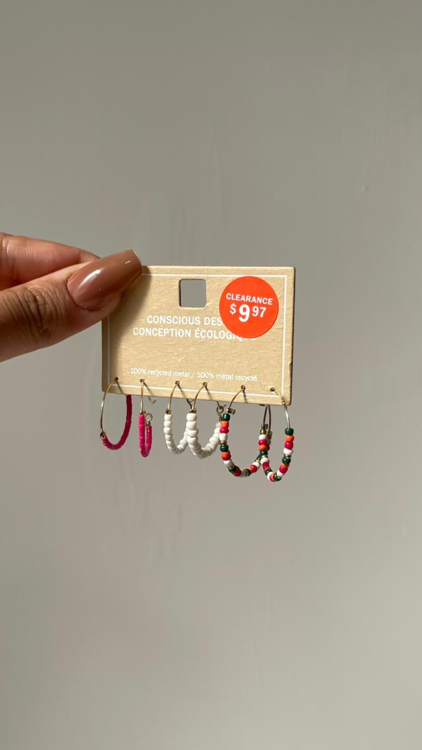 پک گوشواره زنانه رنگی اقتصادی مدل گرد 6