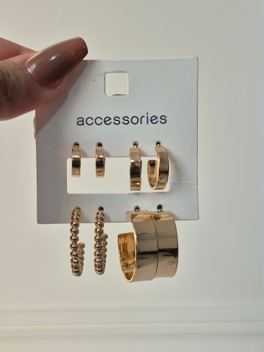 پک گوشواره زنانه طلایی و رنگ ثابت کپی