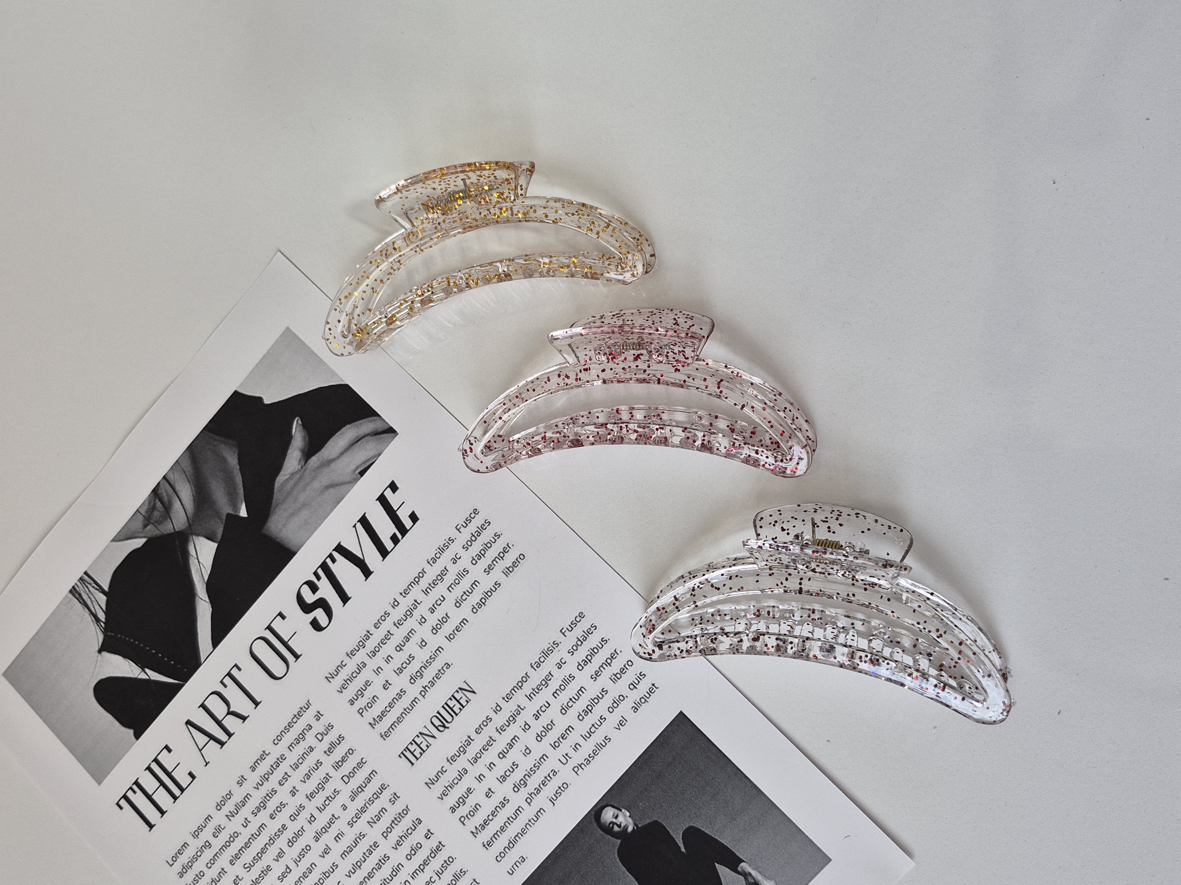 کلیپس زنانه مدل هلالی اکلیلی ۱۲ سانت