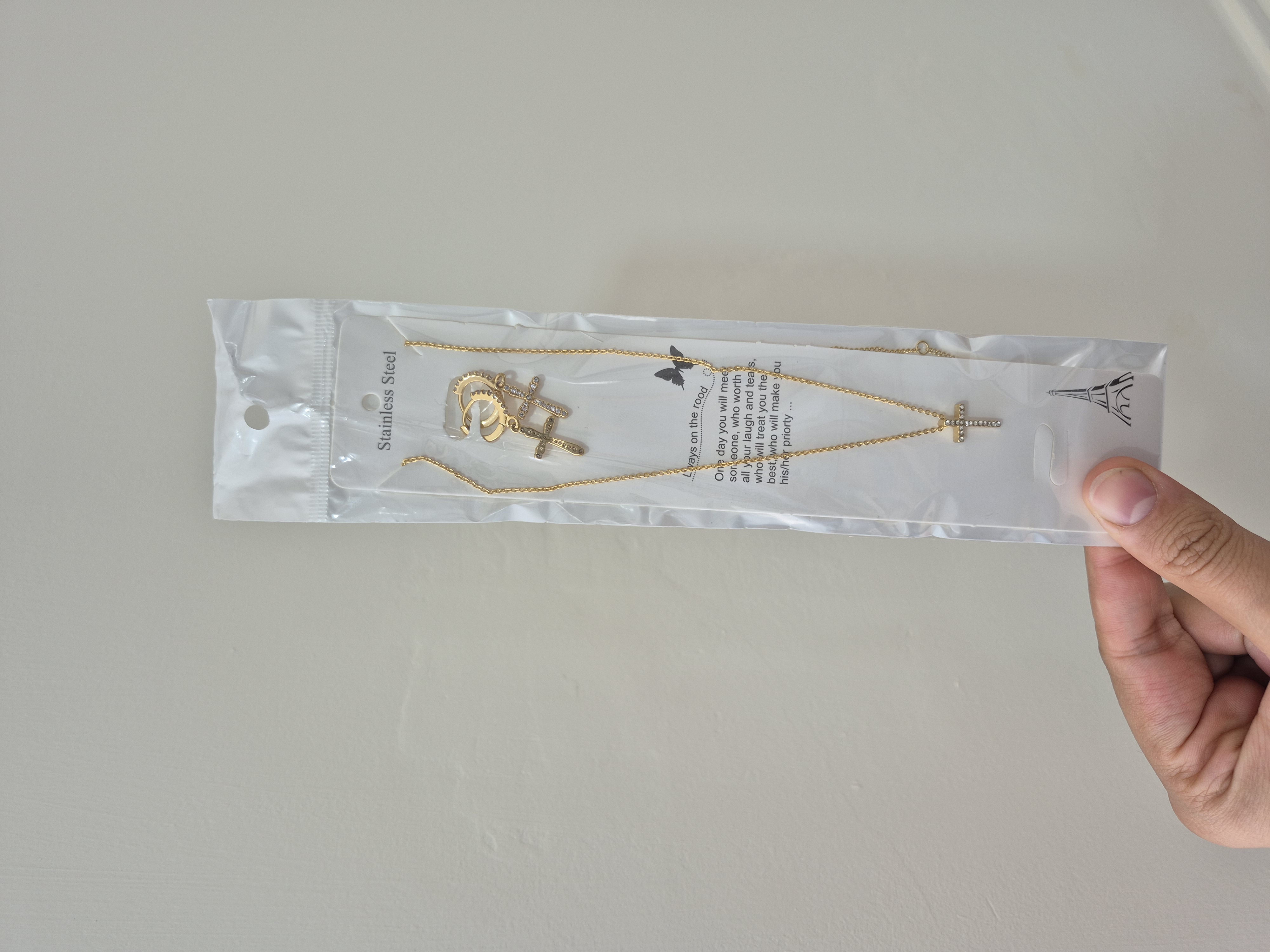 نیم ست زنانه مدل صلیب پر نگین