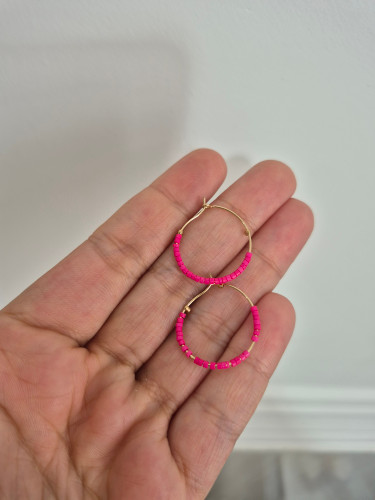 گوشواره زنانه مدل حلقه ای رنگی