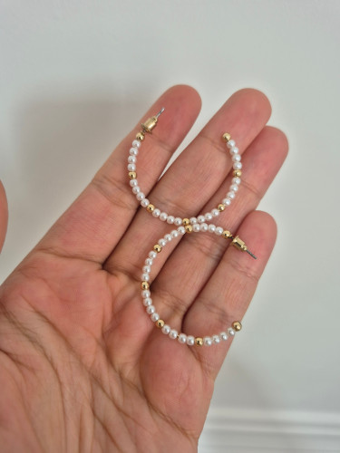 گوشواره زنانه مدل حلقه ای مرواریدی