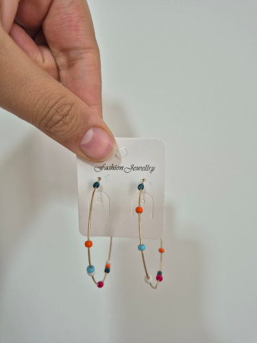 گوشواره زنانه مدل حلقه ای رنگی