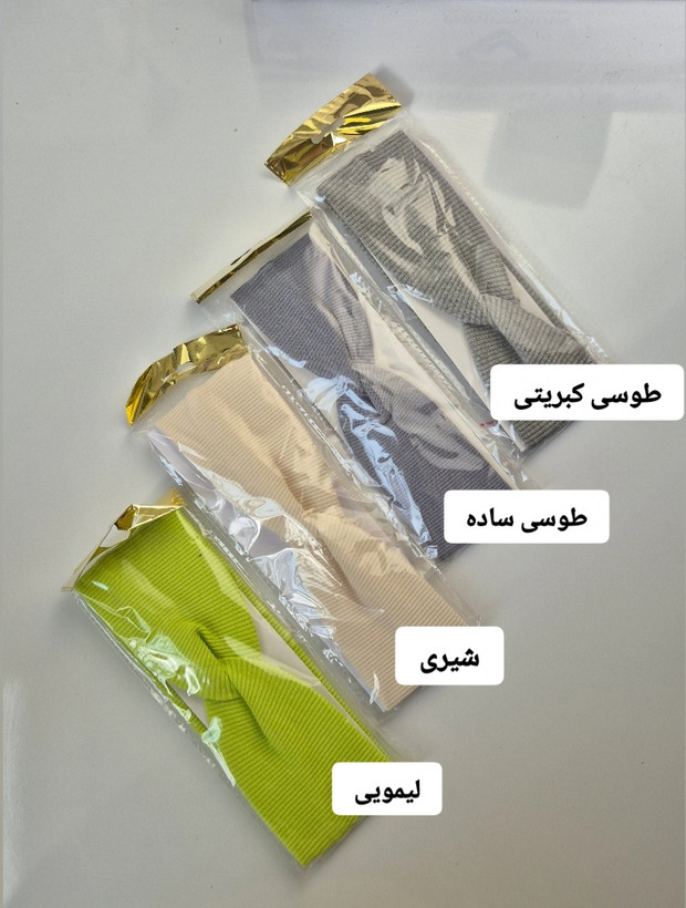 هدبند زنانه مدل کبریتی طرح گره دار با رنگبندی متنوع