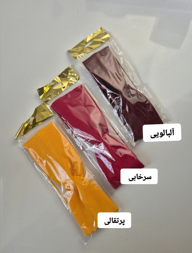 هدبند زنانه مدل کبریتی طرح گره دار با رنگبندی متنوع